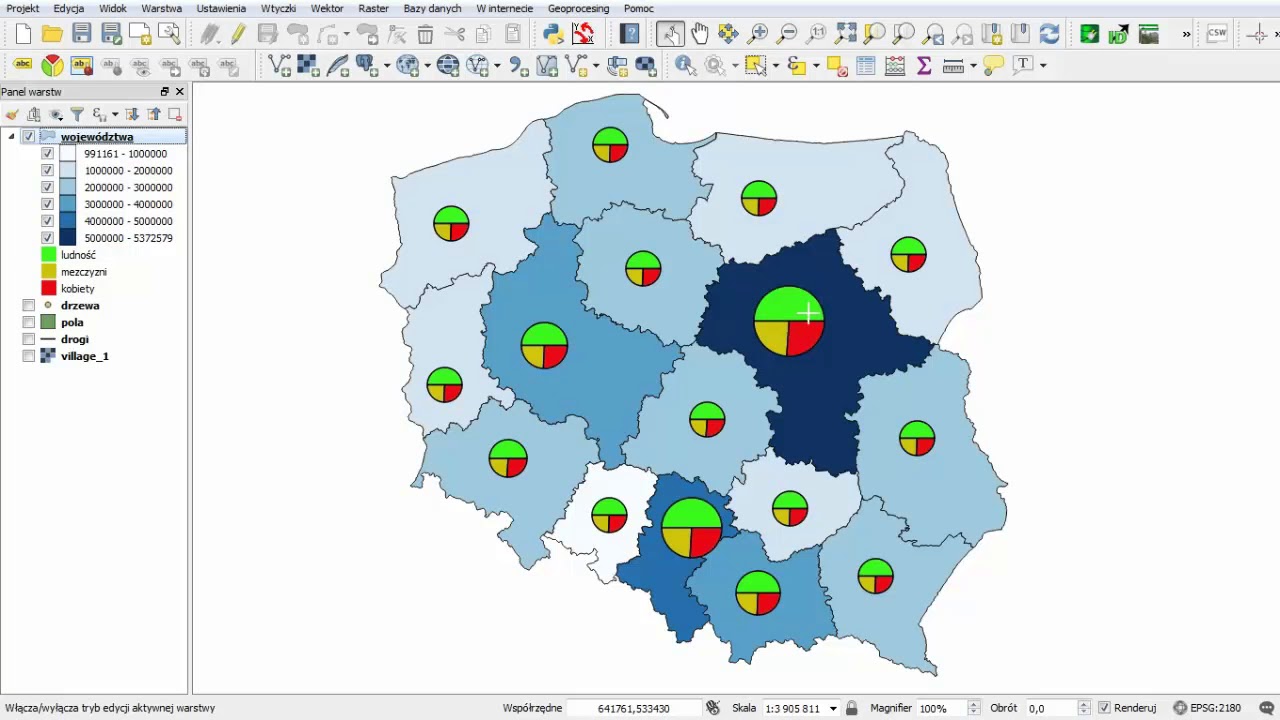 10#Poradnik Quantum Gis. Złączenia atrybutów warstw, wykresy.
