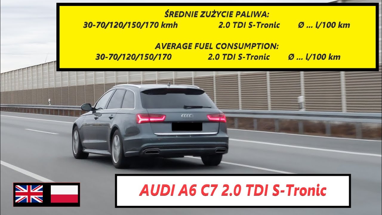 ŚREDNIE SPALANIE AUDI A6 C7 2.0 TDI S-Tronic  AVERAGE FUEL CONSUMPTION AUDI A6 C7 2.0 TDI S-Tronic