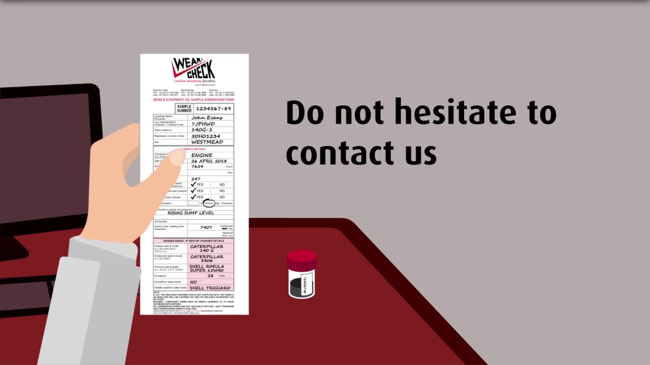 WearCheck - filling in submission form.