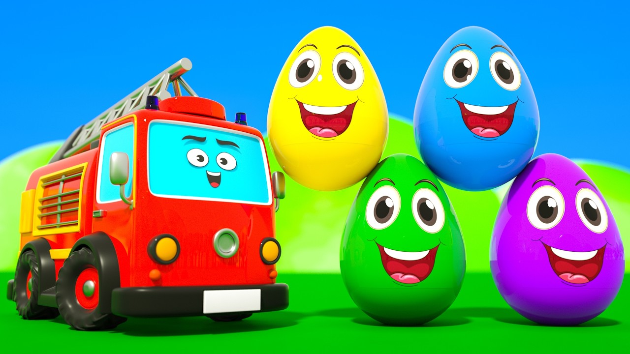 DuZoo Explores Colorful Surprise Eggs | Wheels On the Bus song + More | Kids Songs