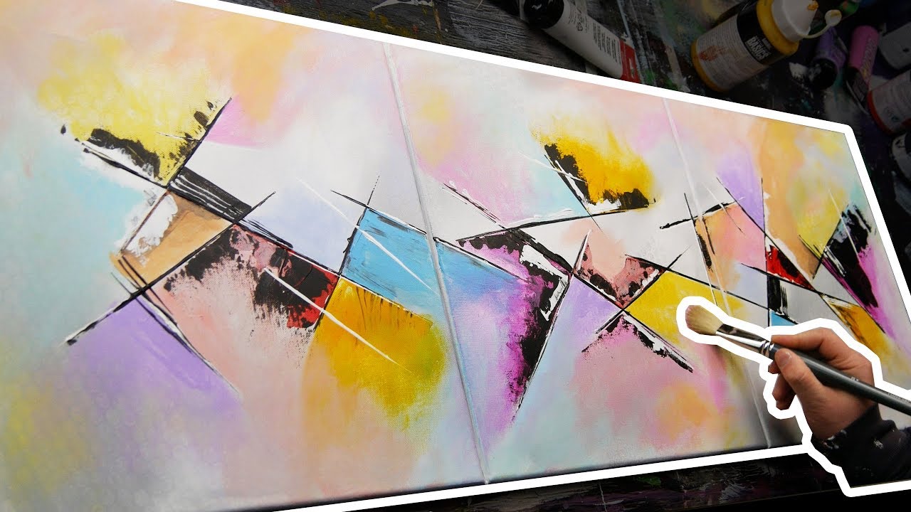 Creation of an abstract acrylic painting with a knife | Keen