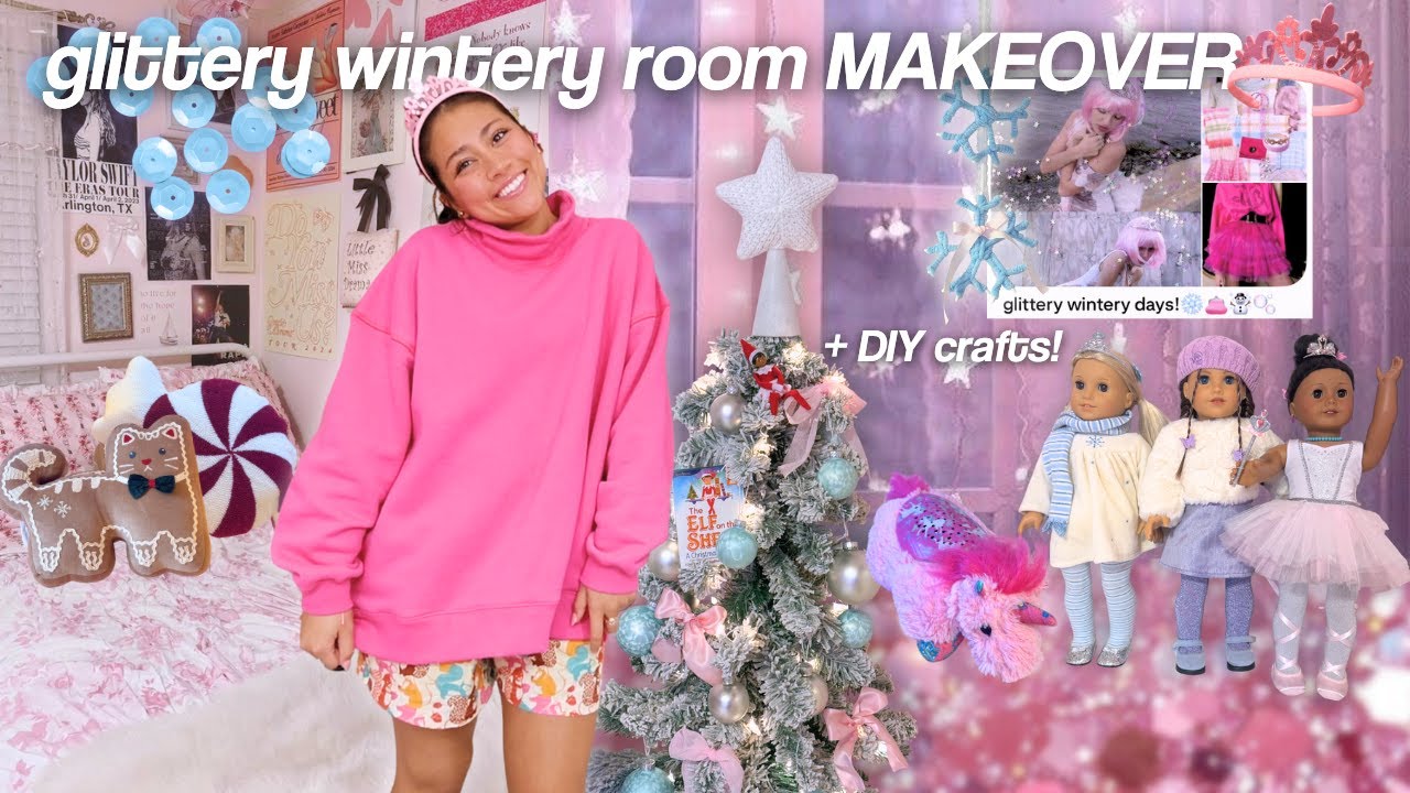 Я создаю причудливую, сверкающую зиму! ❄️🦄🎄 Декор комнаты из секонд-хенда + мои куклы!