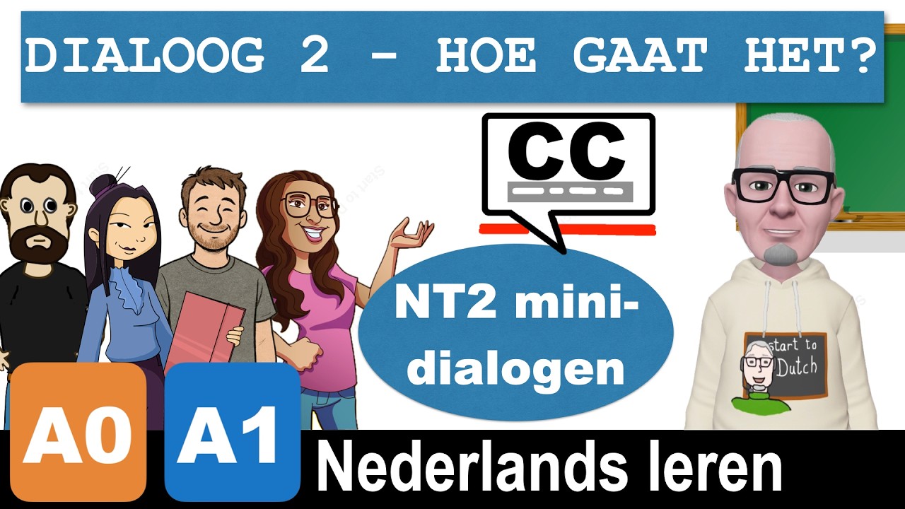 NT2 A0 HOE GAAT HET? Minidialoog Les Nederlands leren Dutch BEGINNERS
