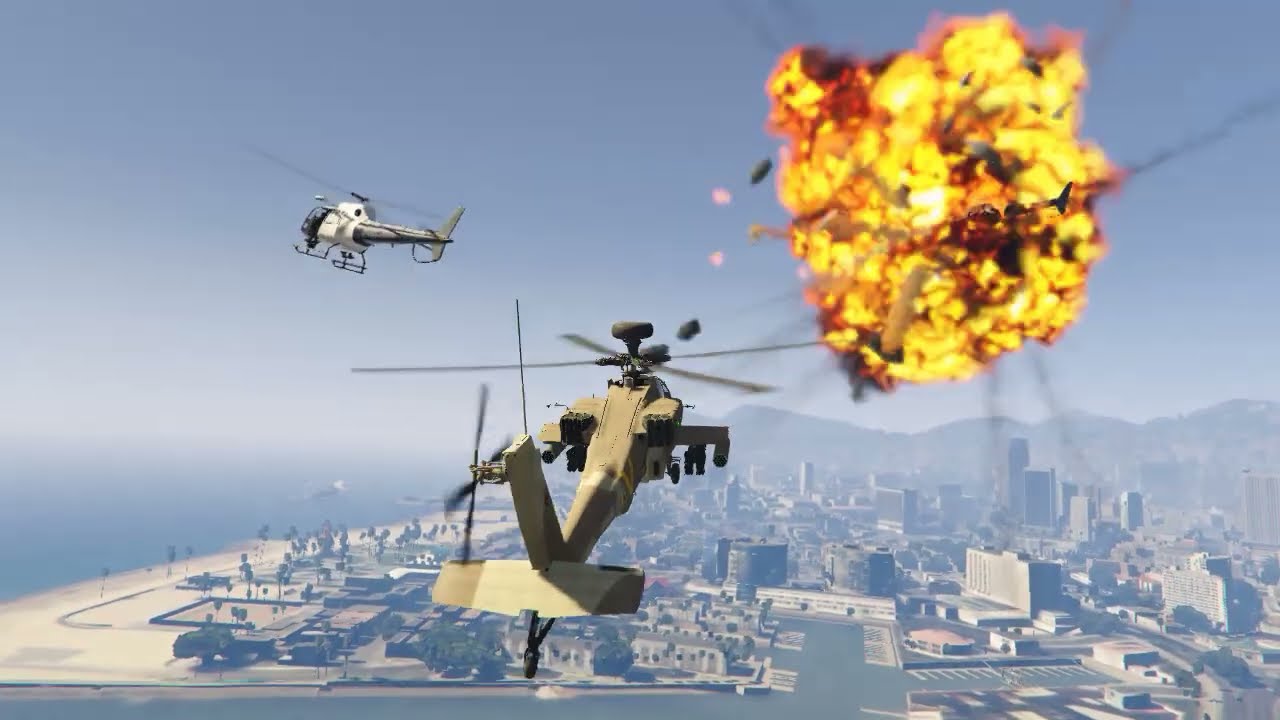 Rani fight just helicopter attack on Israel City only game GTA v