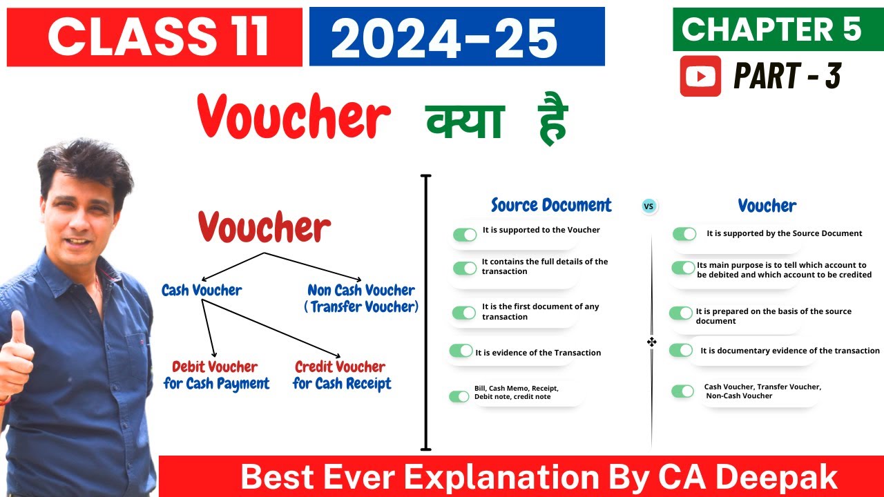 Voucher vs Source Documents | Type of Voucher in Accounting | Class 11 |  Chapter 5 | Part 3