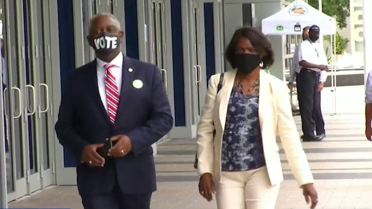 Orange County Mayor and Congresswoman Val Demings attend early voting