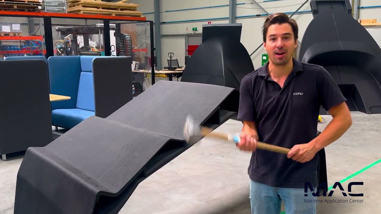 HDPro material, developed to 3D print Boat hulls in the Dutch Boat Factory