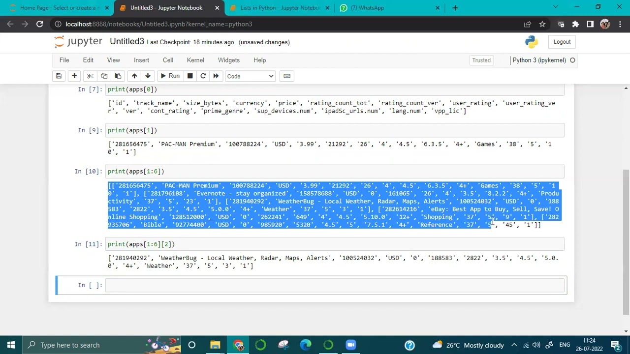 Working with CSV file as Lists