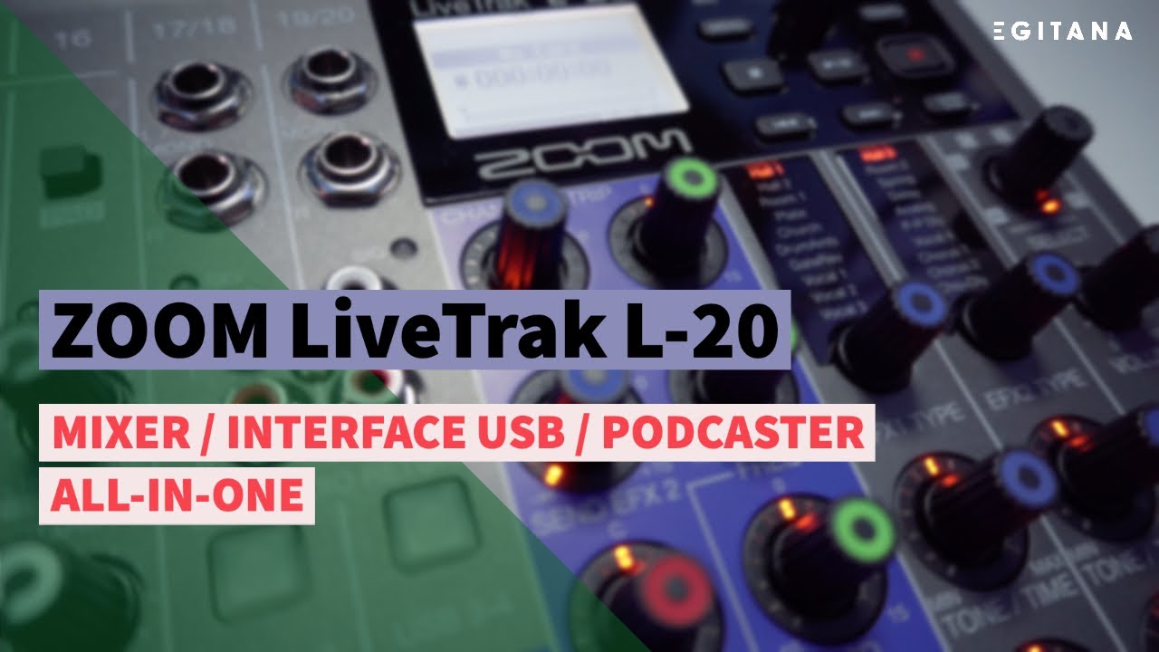 Interface Áudio - Podcast - Mesa de Mistura - Pack completo com a Zoom LiveTrak L-20