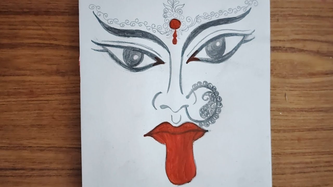 Maa  Kali Drawing -Pencil Sketch 🙏!! Haw to draw Mata Kali Easy Drawing!!