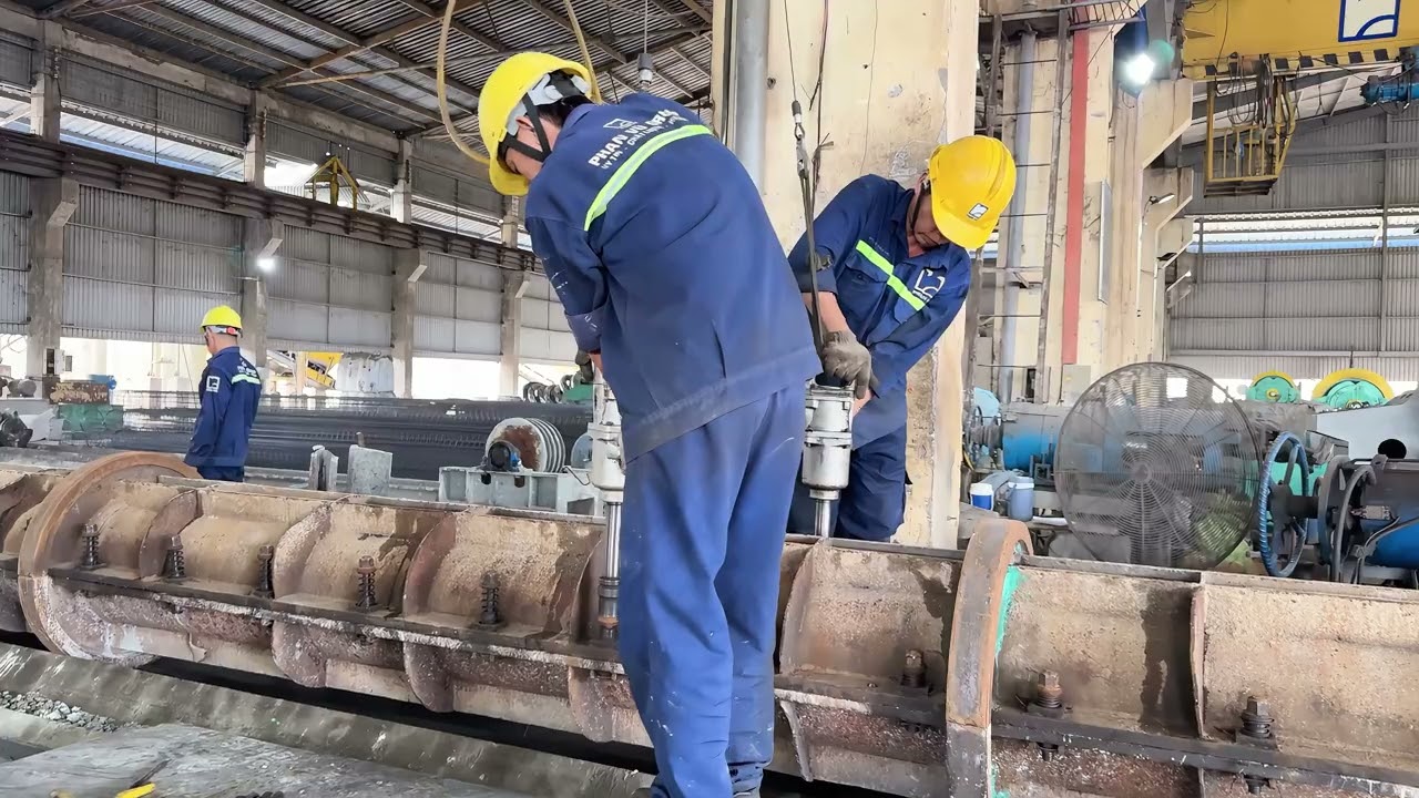 How Vietnam Makes Pre-stressed Spun Concrete Piles | ASMR Factory