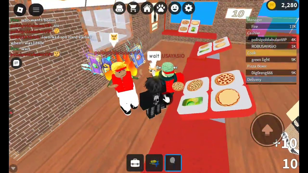 Work at pizza place