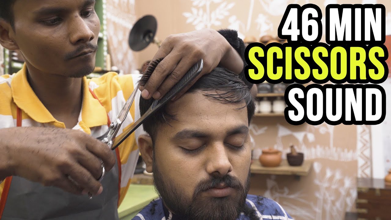 ASMR | 46 min of Satisfying SCISSORS BEARD and HAIR TRIMMING by MASTER CRACKER