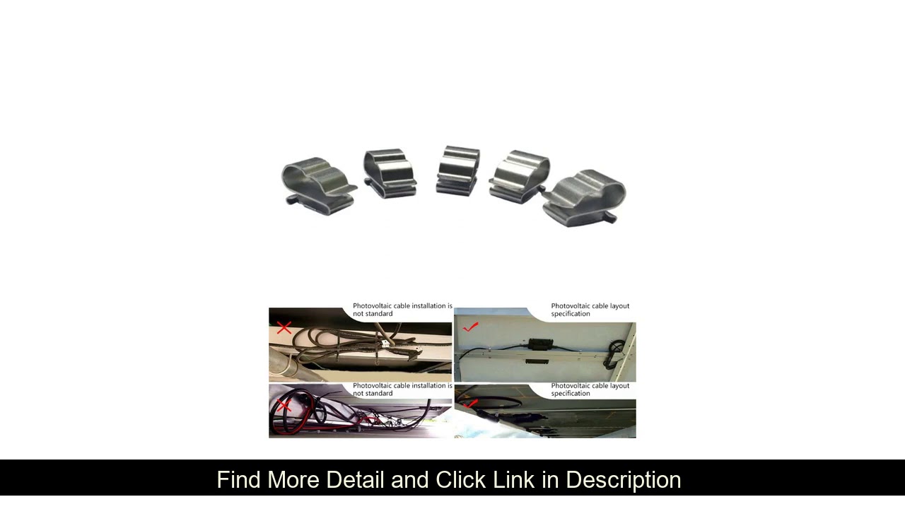 Top 50Pcs 2x6mm Stainless Steel Solar PV Cable Clips For System Mounting Installation