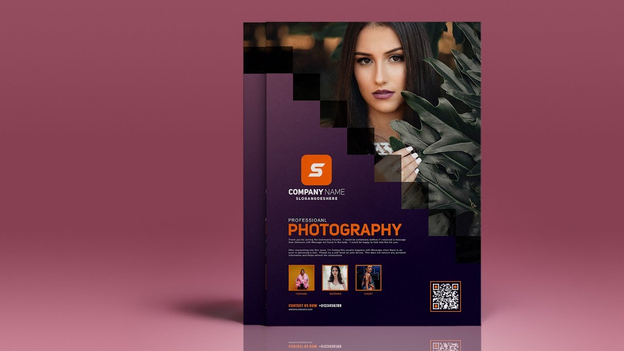 A4 Creative Photography Flyer Design - Photoshop Tutorial