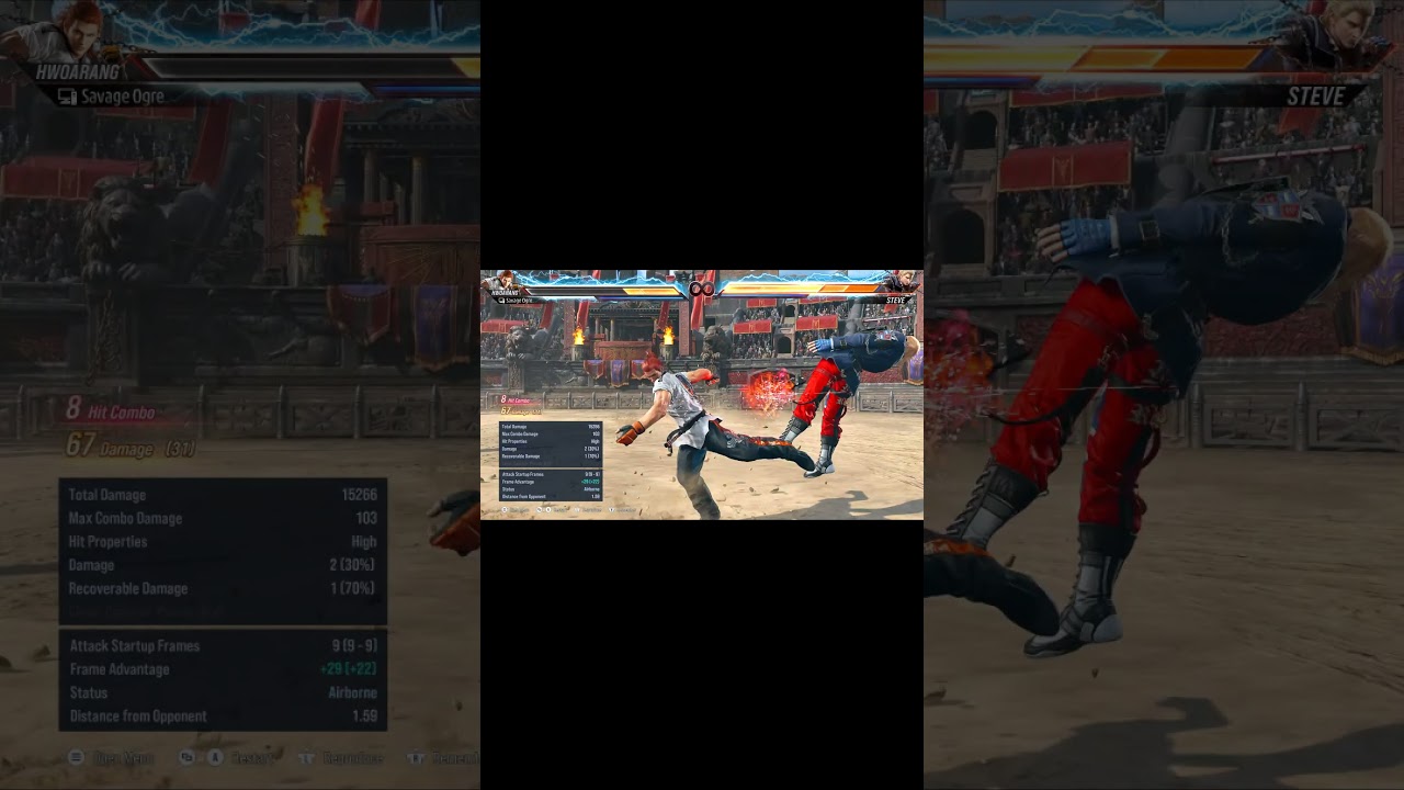 Tekken 8 Hwoarang Combo JFSR 104 damage 