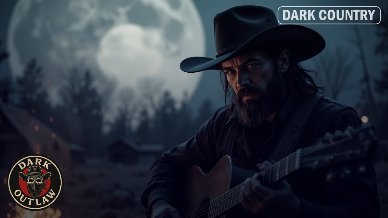 PALE MOON - Dark Country Music - Dark Outlaw Country Songs (LYRIC VIDEO)
