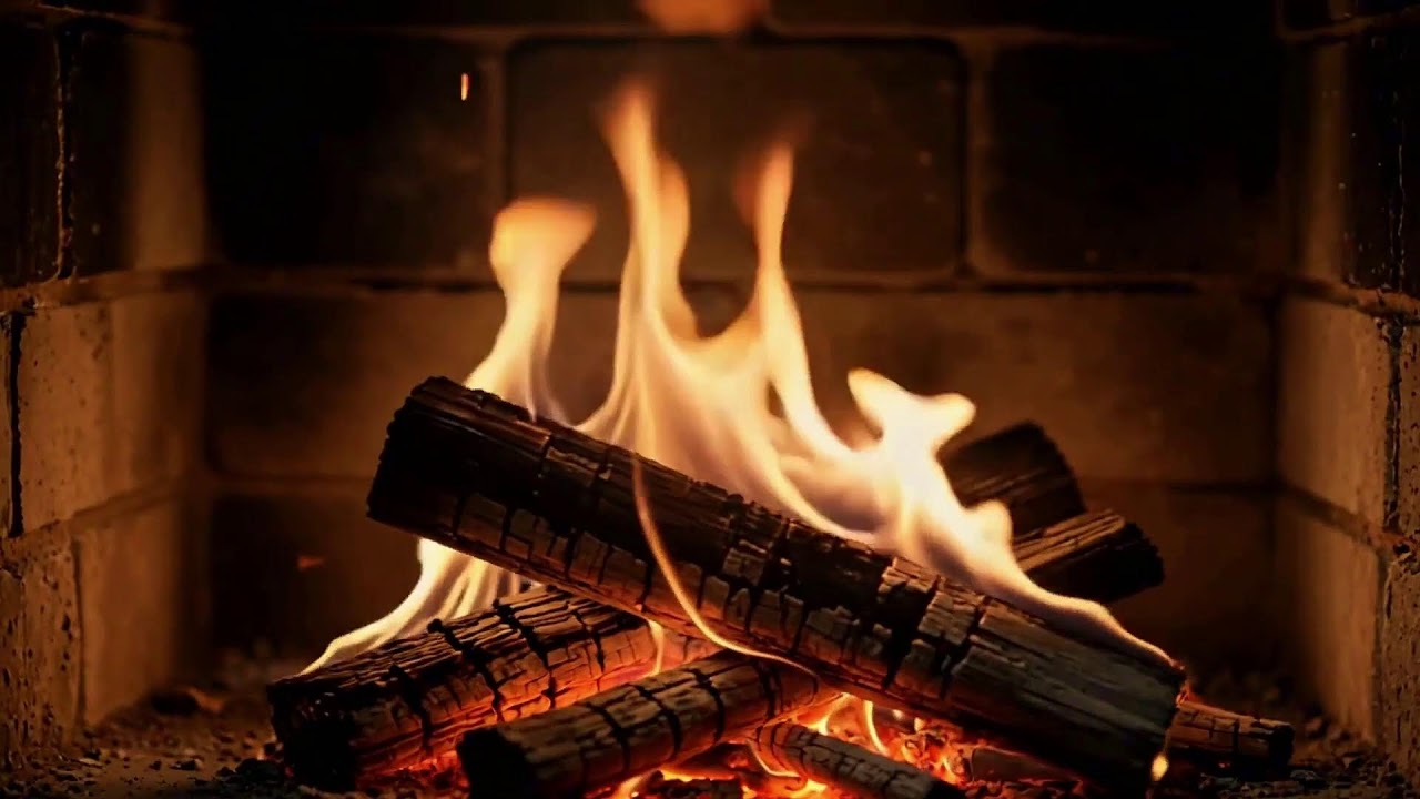 Soothing Fireplace Ambience with Natural Crackling Fire for Focus