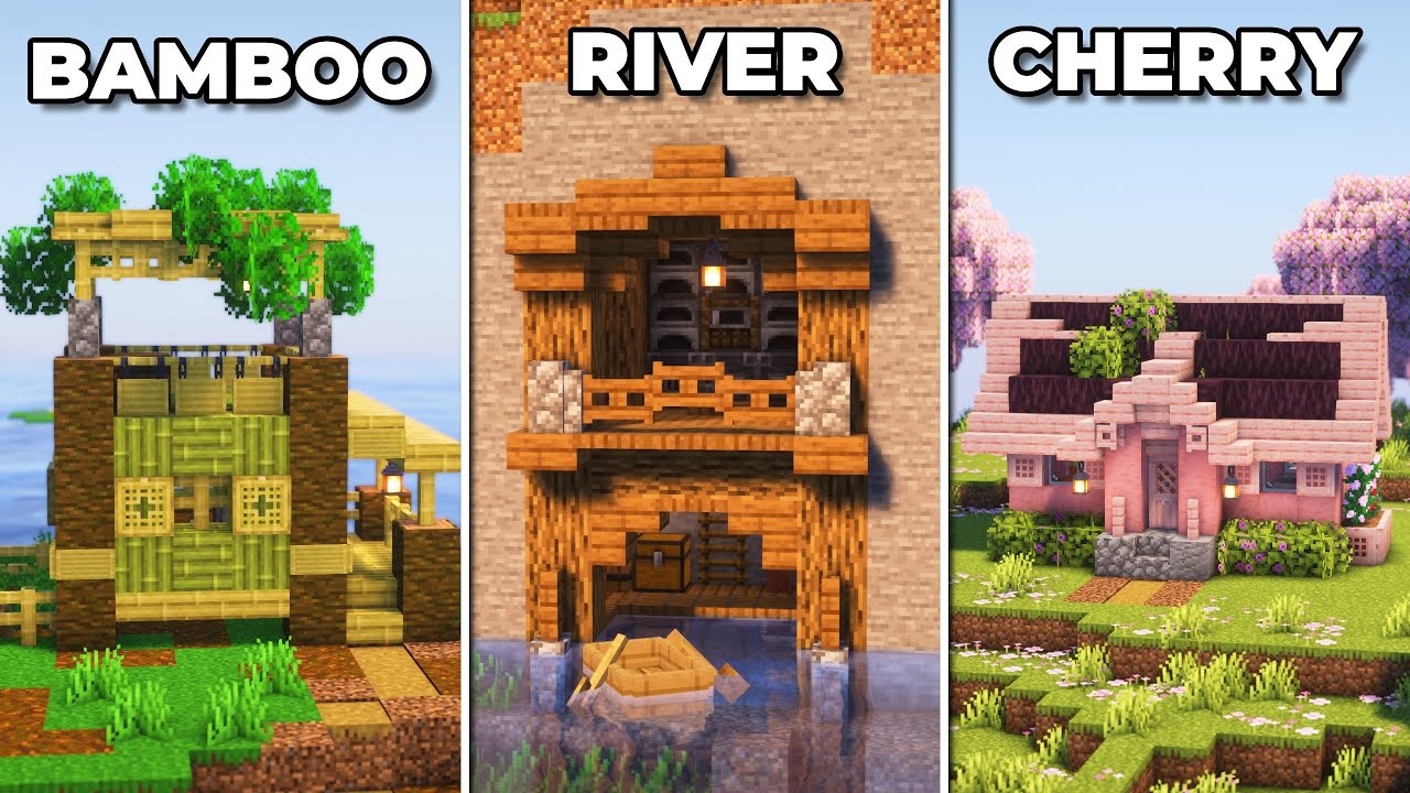 Minecraft: 3 Starter Houses in 3 Different Biomes
