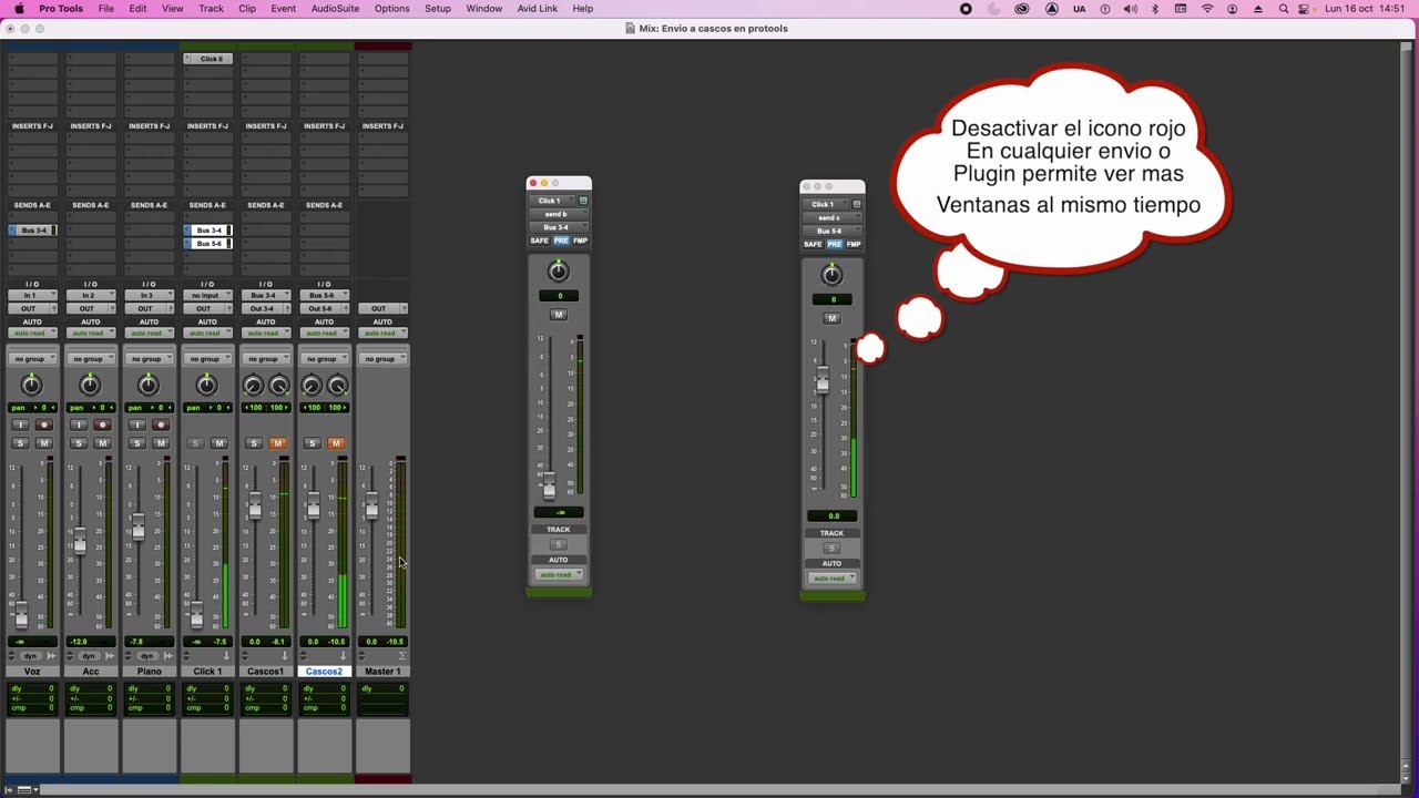 Como hacer envíos independientes a cascos para músicos en estudio con Protools
