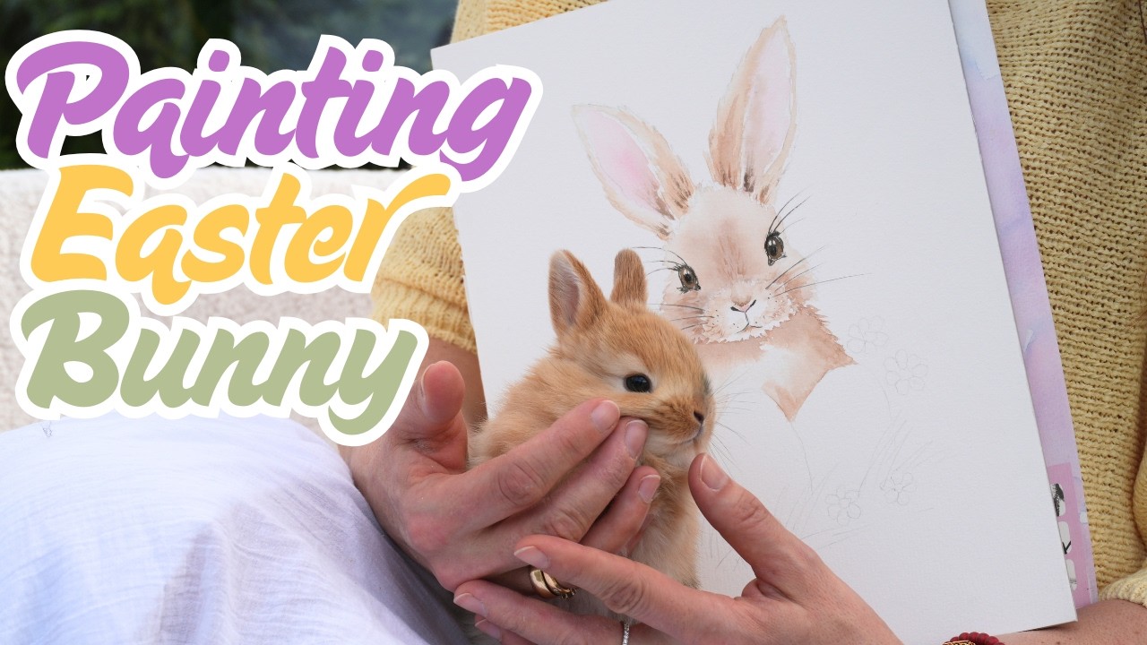 Easter Bunny Watercolor Painting