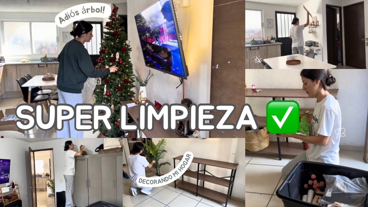 QUIT&Eacute; TODA MI DECORACI&Oacute;N🎄S&Uacute;PER LIMPIEZA | ORGANIZANDO MI HOGAR ✅
