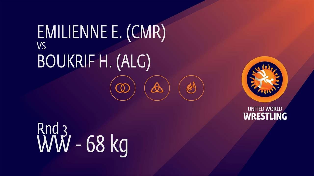 Round 3 WW - 68 kg: E. EMILIENNE (CMR) v. H. BOUKRIF (ALG)