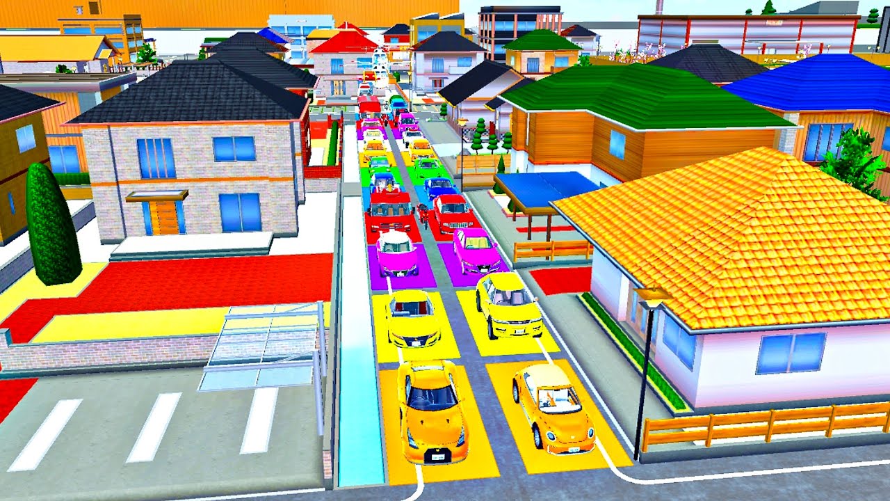 ALL RAINBOW SUPER CARS COLLECTION ON THE ROAD TO THE REPAIR SHOP - Sakura 🌈🚗🚕🚙