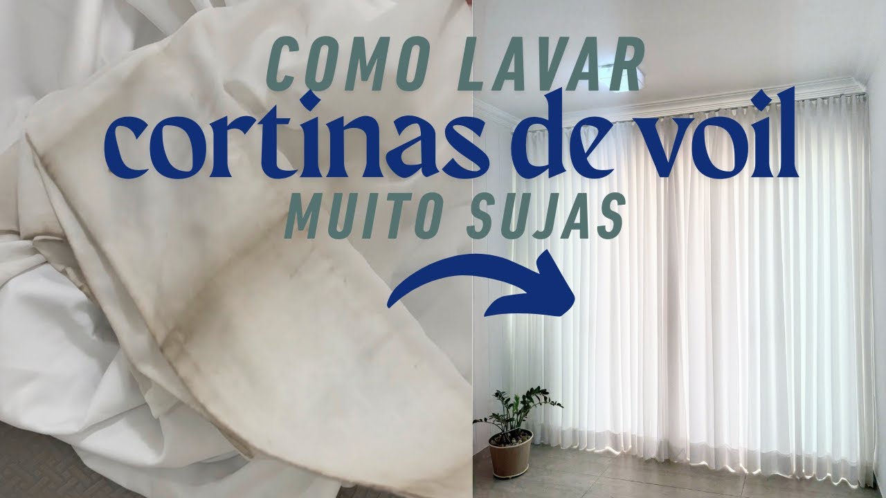 Como LAVAR CORTINAS de voil //limpeza de cortinas brancas muito sujas