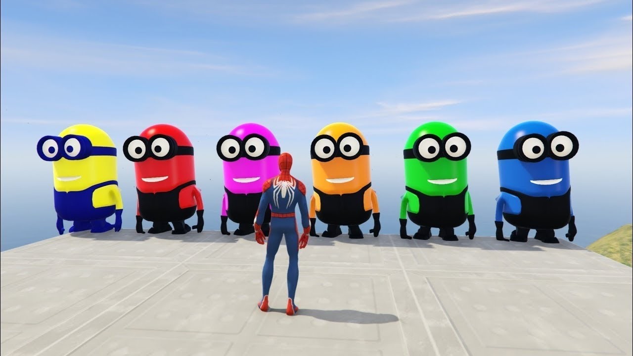 GTA 5 Red Spiderman VS Red/Green Minion! 💥 Epic Ragdolls & Fails 😂 #01