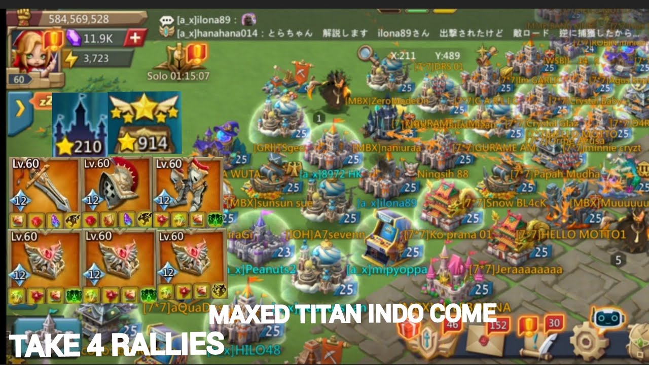 MINI RALLY TRAP FIRST TIME TAKE RALLY MAXED TITAN INDO..TAKE 4 RALLY TITANS INDO..LORDS MOBILE