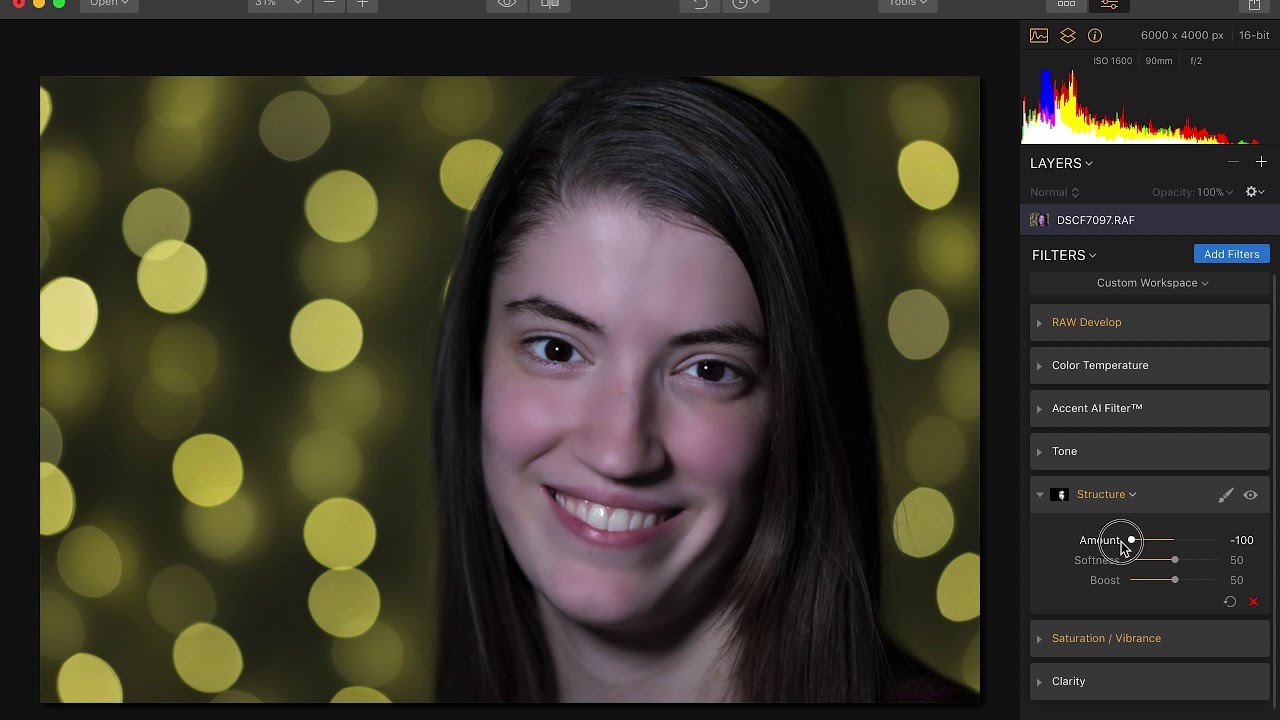 Making a portrait better with Luminar 2018