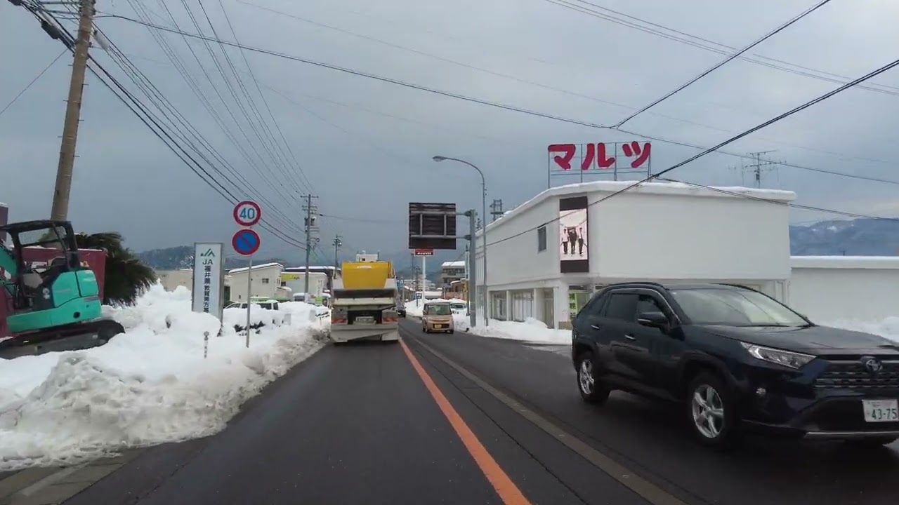 令和8年2月1日、JPCZ襲来ドカ雪。福井県敦賀市内街並み風景　2026