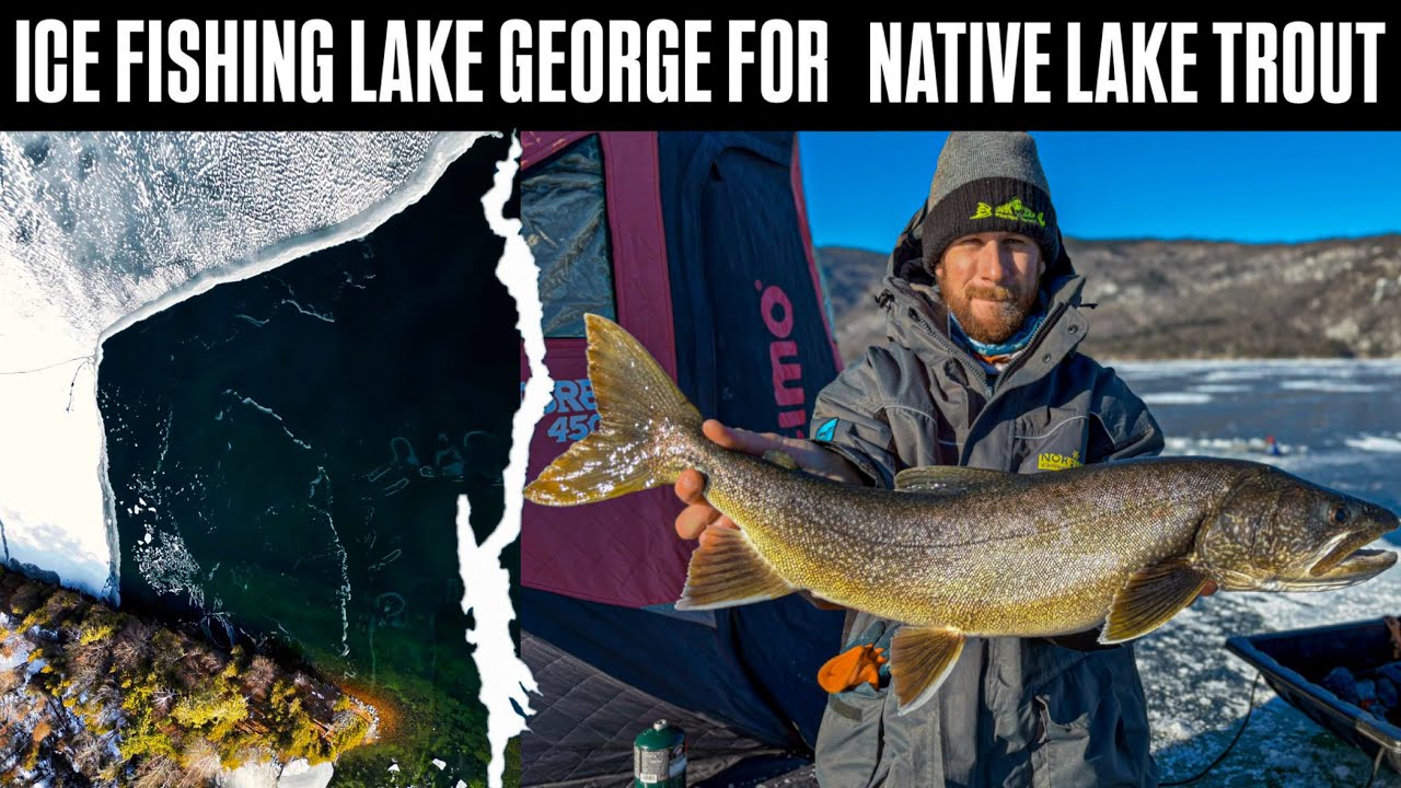 SIGHT FISHING HUGE LAKE TROUT on Lake George! (First Ice)