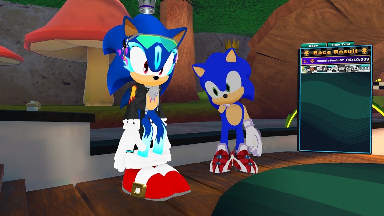 Meeting Rumble Sonic and Galaxy Prime at Jetski Rush (VRChat Mobile)