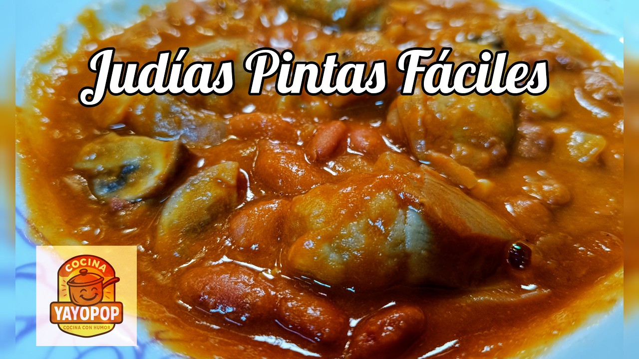 Judías pintas con alcachofas y champiñones | Receta exprés fácil y casera