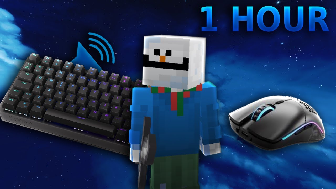 1 Hour Of Bedwars ASMR Keyboard & Mouse Sounds | Hypixel Bedwars