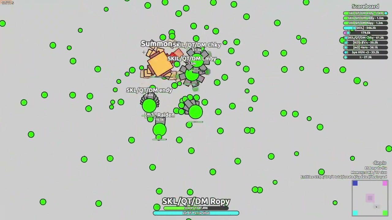 Diep.io | 2.1m penta, 3.2m octo, 3.2m spread. triple 2m
