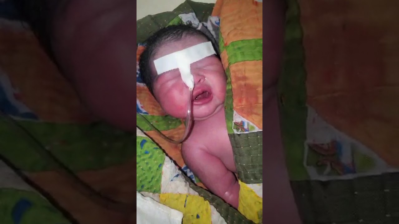New Born Baby Sleep At Poor Father Home 
