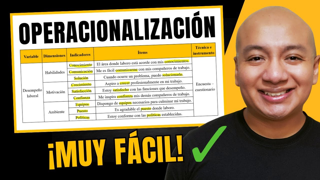 🔴 Cómo HACER la OPERACIONALIZACIÓN de VARIABLES en una TESIS ✅ (PASO a PASO!) ⚡