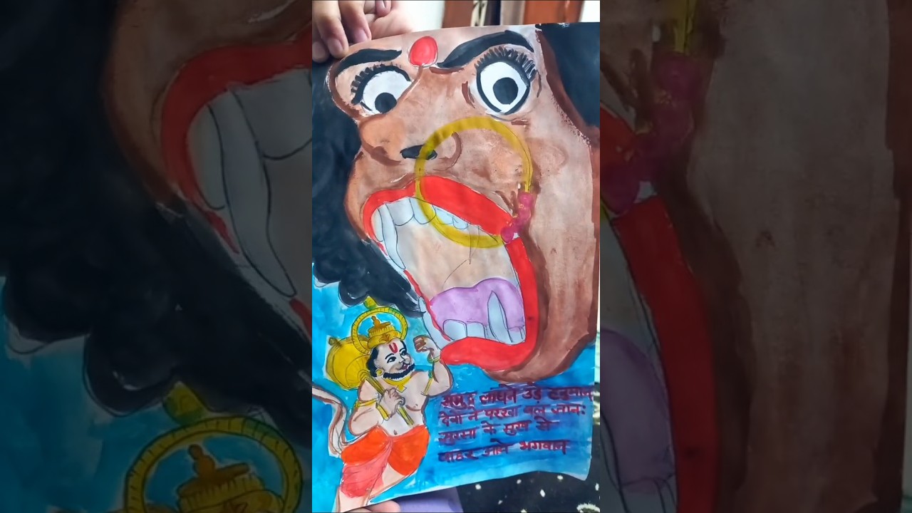 Easy drawing Sursa & Hanuman ji# drawing# colouring # @ kumkum shorts 3929# viral# yt shorts &hearts;️