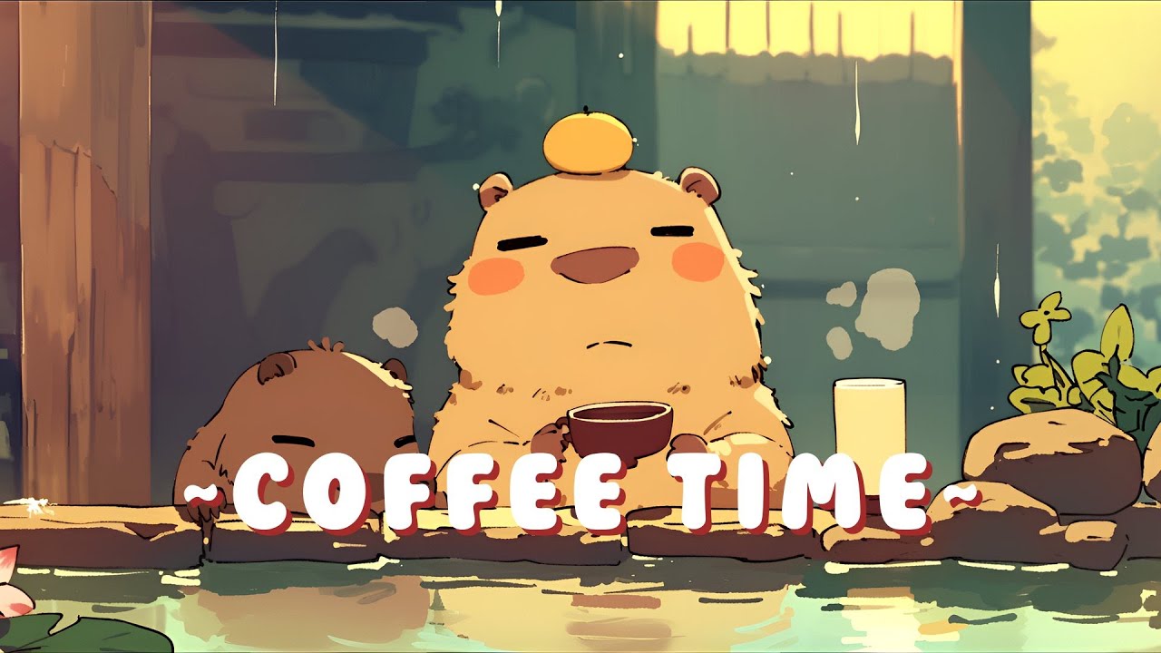 [60 Minutes] Capybara Lofi Music Station - Relaxing Music for Work/Study ~ Peaceful Flow ~ 🦫 🌿 ☕