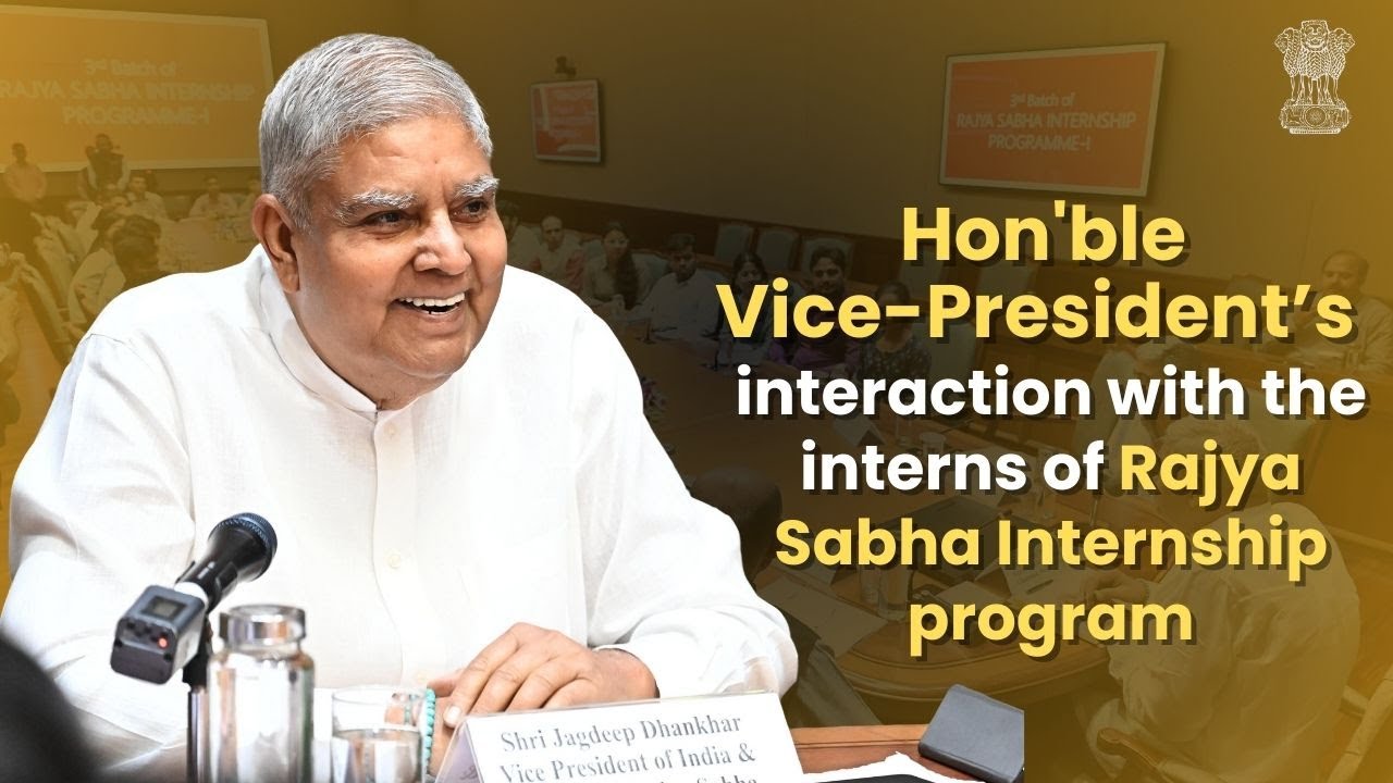 Shri Jagdeep Dhankhar's interaction with the interns of Rajya Sabha Internship program