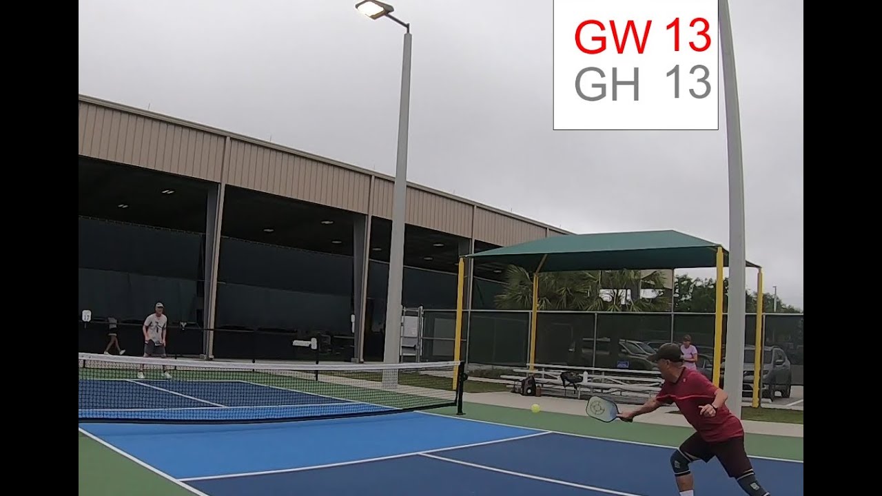 Pickleball Singles 4.5 (75 years old) vs. 4.0 (60 years old)