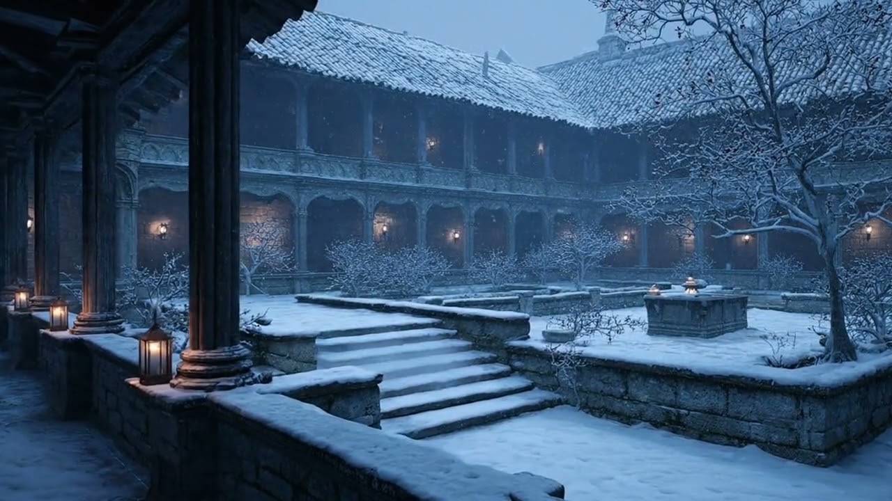 Christmas Medieval Courtyard 🎄 Peaceful Instrumental Music for Focus & Sleep (1 Hour)