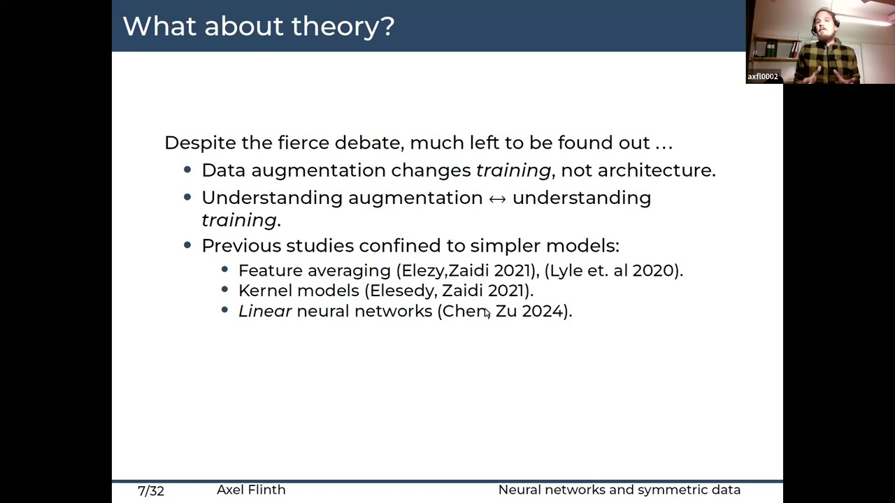 1W-MINDS, Sept. 11, 2025:  Axel Flinth (Umeå University), Do neural networks learn symmetries in ...