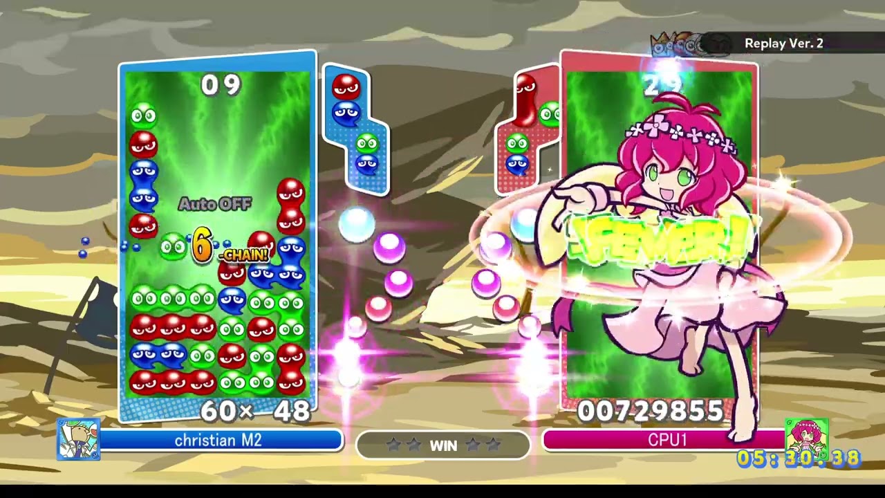Puyo Puyo Champions PC Serilly VS Harpy Fever Mode Serilly's Birthday Special