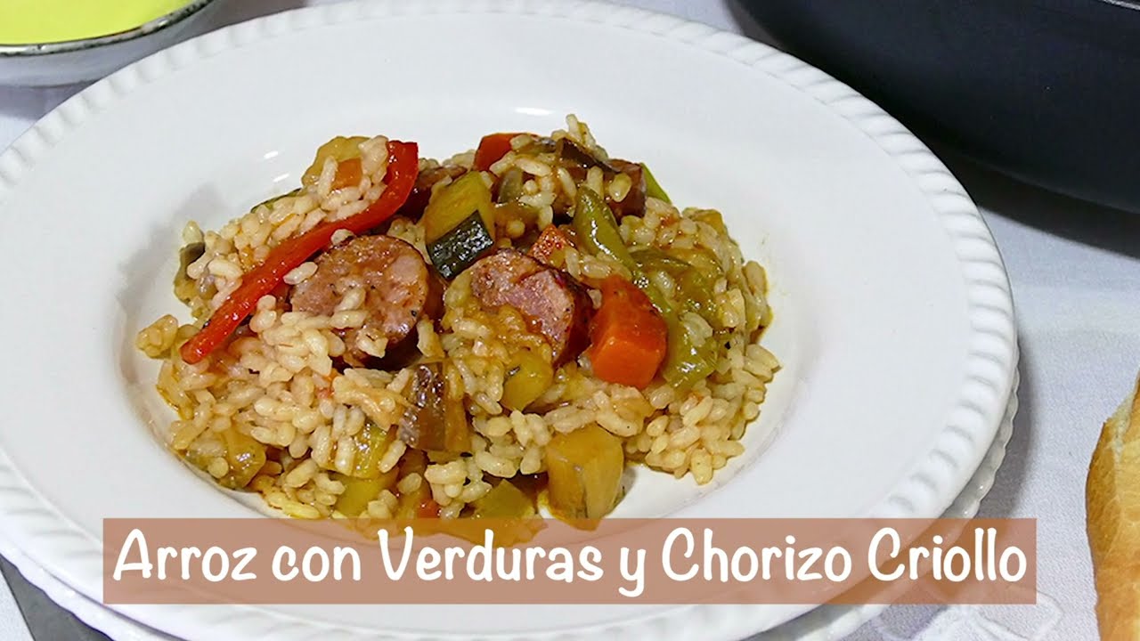 🥘 ARROZ  con VERDURAS y CHORIZO CRIOLLO. Un plato DELICIOSO y FÁCIL 😋