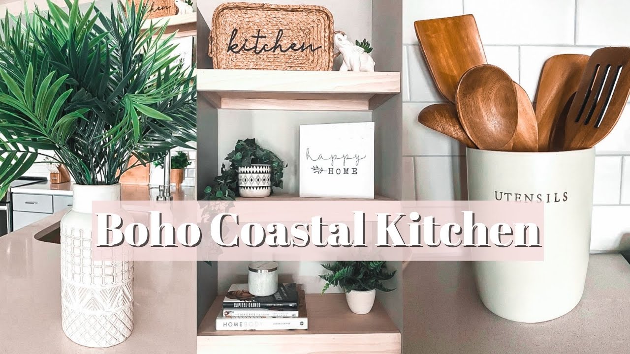 KITCHEN TOUR // Cozy Boho Coastal Decor + Decorating Tips! 🌿