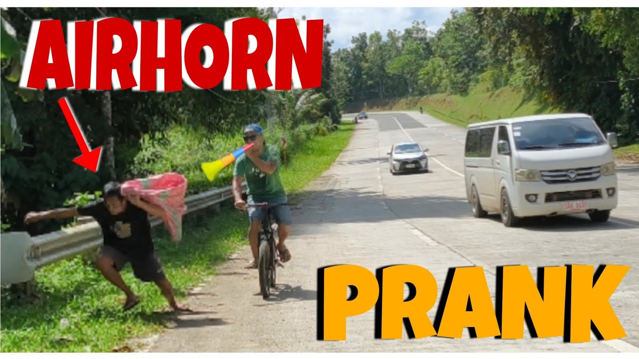 AIRHORN PUBLIC PRANK FUNNY VIDEO 🤩🤣 akala nila malaking track